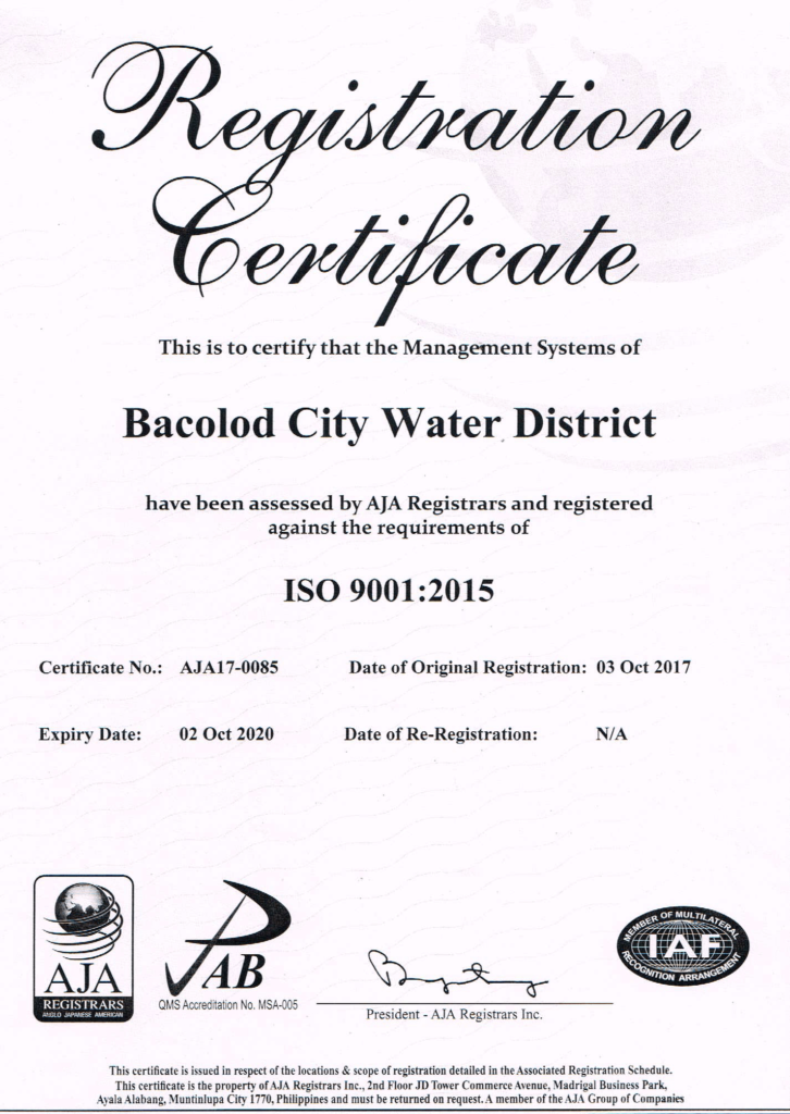 ISO 9001:2015 Registration Certificate