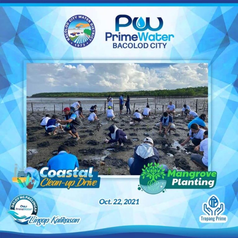 PrimeWater Bacolod and Bacolod City Water District have led the Coastal Clean-up and Mangrove Planting