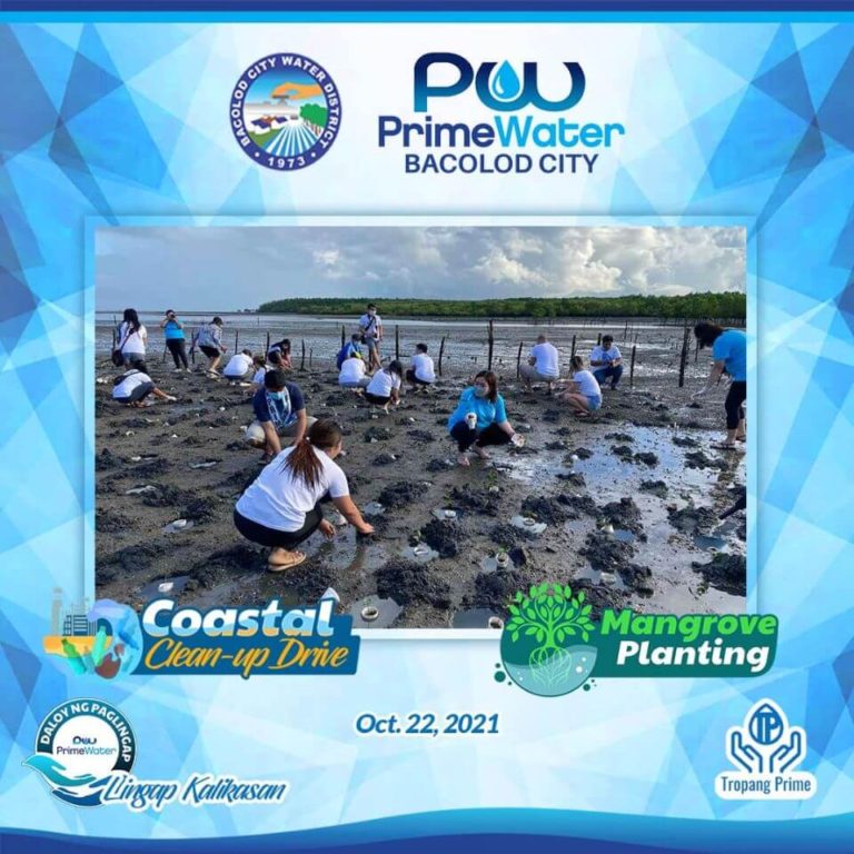 PrimeWater Bacolod and Bacolod City Water District have led the Coastal Clean-up and Mangrove Planting