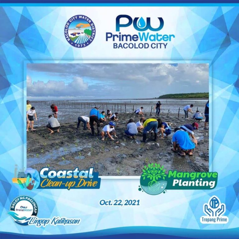 PrimeWater Bacolod and Bacolod City Water District have led the Coastal Clean-up and Mangrove Planting