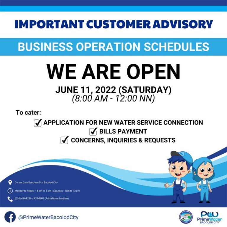 BACIWA-PrimeWater Bacolod City OPEN on June 11, 2022